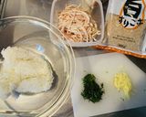 A picture of step 1 of Rotisserie Chicken Rice Balls (Costco Style).
