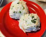 A picture of step 3 of Rotisserie Chicken Rice Balls (Costco Style).