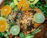 A picture of step 4 of Lime'n'thyme salmon with quinoa basil salad.
