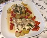 Une image de l'étape 12 de Filets de loup de mer au poivron rouge,citron confit et herbes aromatiques.