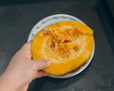 A picture of step 1 of Sindhi Style Pumpkin Halwa.