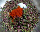 A picture of step 2 of Mogri Subzi.