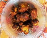 A picture of step 8 of Chicken 65.