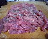 A picture of step 1 of Fajitas with Red Bell Pepper.
