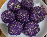 Hình bước làm 5 của món Bánh khúc (từ cải bó xôi) cơm xôi tím