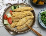 不油炸~芝麻金沙雞柳條的食譜步驟4照片