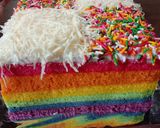 Foto langkah ke 2 dari resep Rainbow cake kukus.