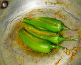 A picture of step 3 of Bharva mirchi.