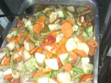 Pecho de res al horno con vegetales
