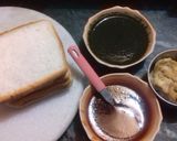 A picture of step 3 of Tri colour sandwich.