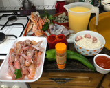 Foto del paso 1 de la receta: Arroz con cuerpos de centollo o cangrejo, cigalas, almejas y calamar