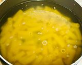 A picture of step 1 of Pasta (Rigatoni) with beef and spicy Chipotle.