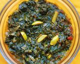 A picture of step 4 of Mchicha Subji (A leafy Vegetable).