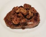 A picture of step 8 of Cajun Shrimp Sauce (over Steak).