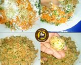 A picture of step 2 of Veg Manchurian 2 ways in gravy and dry.