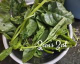 A picture of step 1 of Malabar Spinach Fritters.