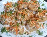 A picture of step 5 of Tricolour Dahi Batata Puri with A Twist.