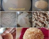 A picture of step 4 of Nariyal laddu with besan twist ke sath.