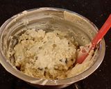 A picture of step 10 of Blueberry Strusel Muffins with a White Chocolaye Drizzle.