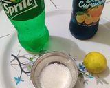 A picture of step 1 of Blue Lagoon Mocktail.