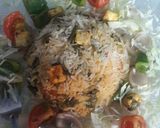 A picture of step 14 of Palak paneer Briyani.