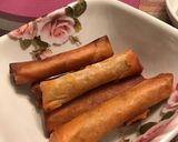 A picture of step 7 of Left over Grilled Chicken Spring Roll.