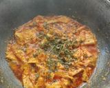 A picture of step 5 of Papad Sabzi.