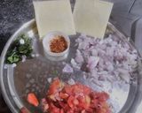 சீஸ் பிரெட் வெஜ் ஆம்லெட்(cheese bread veg omelette recipe in tamil) ரெசிபி ஸ்டேப் 1 புகைப்படம்