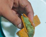 A picture of step 8 of Sev puri Sandwich.