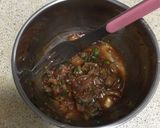 A picture of step 1 of Taro Cake with Scallion-Scallop Sauce.