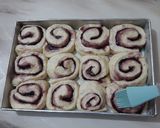 Foto langkah ke 6 dari resep Blueberry Rolls (eggless, metode autolisis).