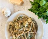 A picture of step 3 of Mushroom Bronze Die Pasta.
