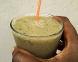 A picture of step 4 of Banacucumber smoothie.
