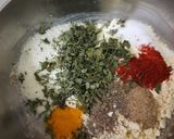 A picture of step 1 of Protein Rich Besan chilla with Paneer stuffing.