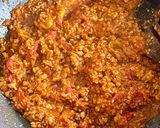 A picture of step 3 of Keto Nam Prik Ong with Pork.