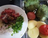 A picture of step 1 of Stuffed Artichokes and Potatoes (Dolma Qarnoun wa Batata).