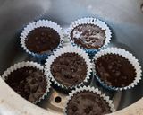 A picture of step 7 of Chocolate Premix Choco chips chocolate Ganache Stuffed muffins.