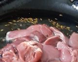 A picture of step 1 of Chicken Kaleji stir fry.