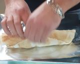 A picture of step 4 of Hummus Tikka Wrap.