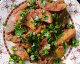 A picture of step 4 of Sim motor ar aloor torkari(flat bean seeds,peas and potato sabji.