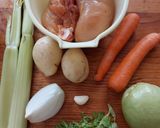A picture of step 1 of Chicken Soup for Stomach Illness.