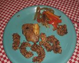 Foto del paso 5 de la receta: Langostinos extra crocantes,  apto celíacos, con papas estrelladas y vegetales
