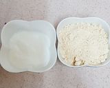 A picture of step 1 of Besan stuffed chilla.