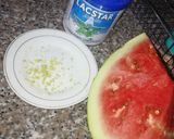 A picture of step 1 of Watermelon sorbet.