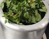 A picture of step 2 of Sarson ka saag Makki di roti.