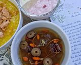 Hình bước làm 5 của món Cháo yến bí đỏ cá hồi
