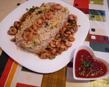 صورة لخطوة 1 من وصفة جمبري بالارز المقلي 🍝🍴