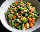 A picture of step 3 of Soy Bean Salad with Miso Wasabi Sauce.