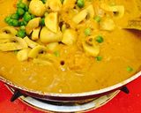 A picture of step 4 of Matar mushroom masala.