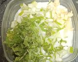 A picture of step 1 of Khyar Bi Laban (Labanese Cucumber Yoghurt Salad) (No Cook Recipe).